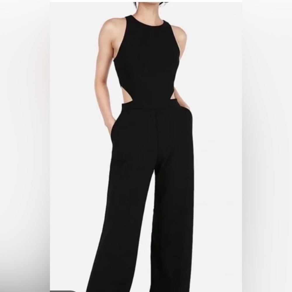 Elegant Black Sleeveless Jumpsuit with cutout sides- worn once